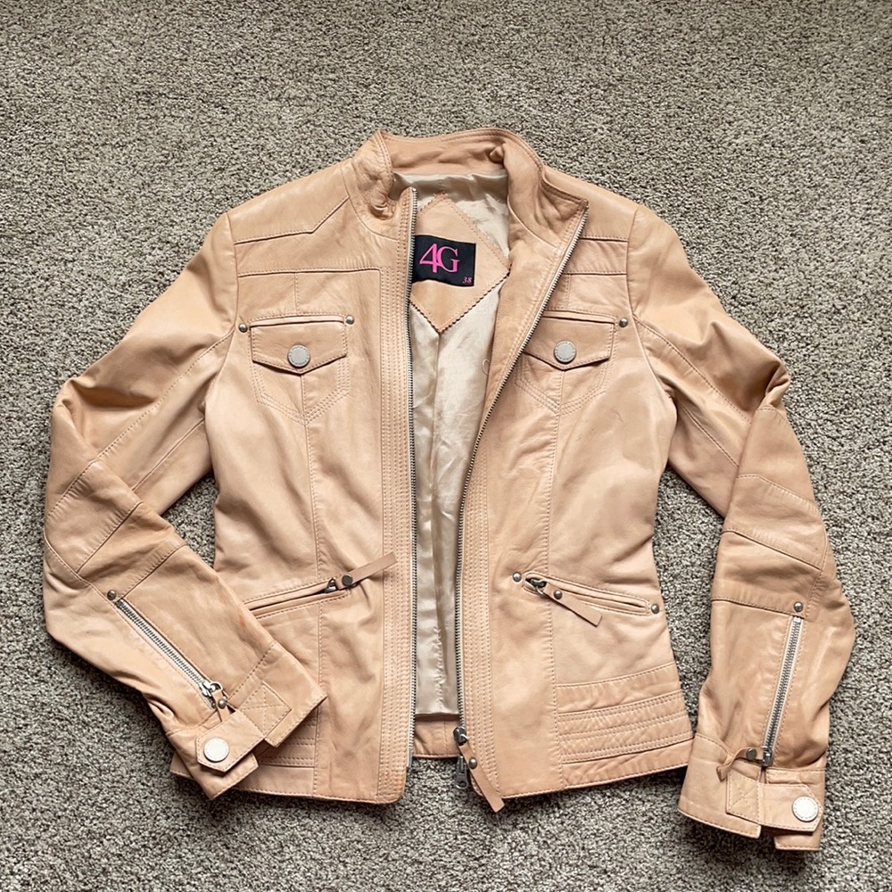 Tan colored genuine leather jacket